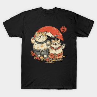 Japanese Sumo Cats Men Women Kids T-Shirt